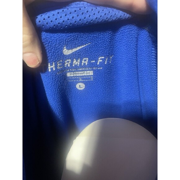 Nike Therma-FIT 1/4 Zip Long Sleeve Pullover Sweatshirt Men's Blue Black Size L - Picture 3 of 3